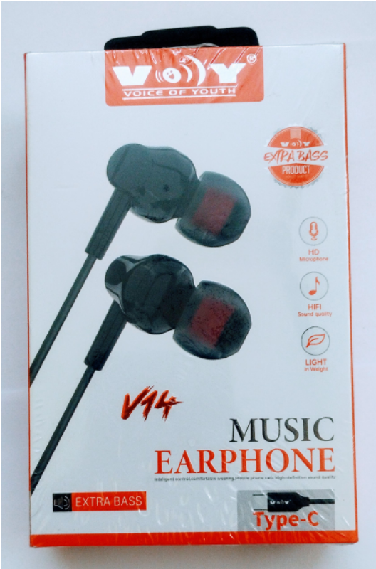type c headset wired - voy v14 music earphone type c headset wired